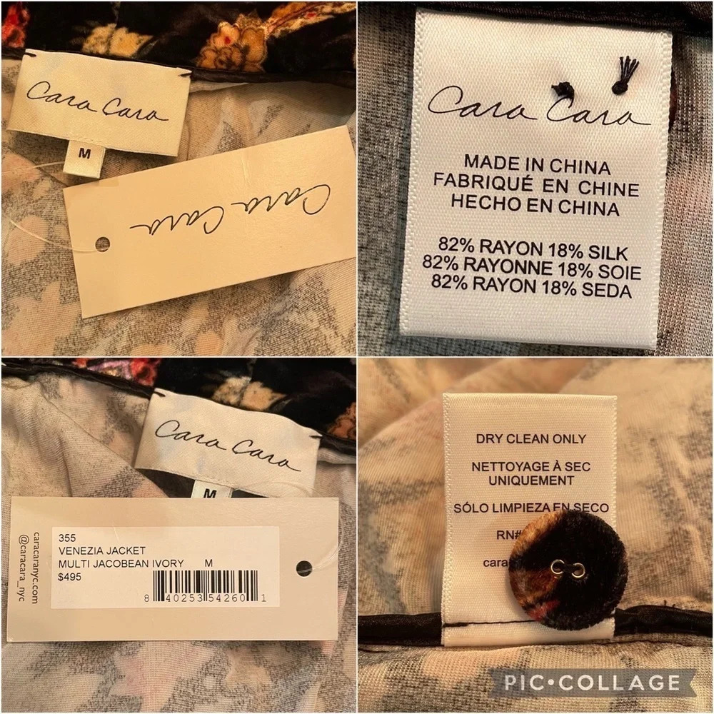 NWT Cara Cara Venezia Jacket in Multi Jacobean size Medium - Picture 3 of 15